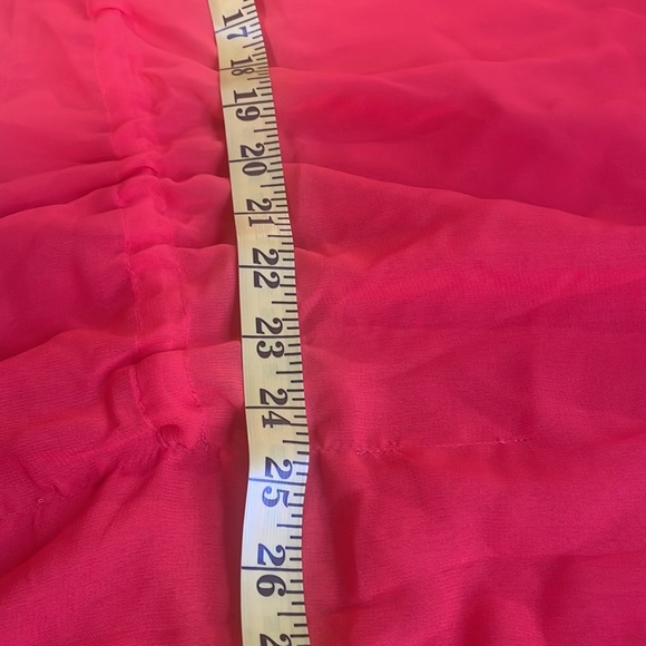 Orange Bathingsuit cover,Tunic,Sheer, Vneck,Adjustable tie waist,Tassels, XL - Picture 7 of 9